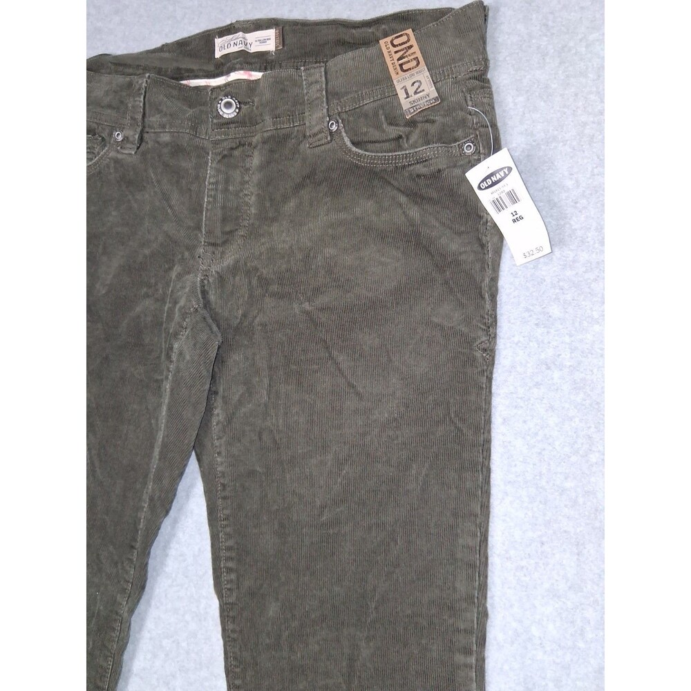 NWT! Old Navy Denim OND Ultra Low Rise Skinny Corduroy Pants Womens 12 Brown Y2K - Picture 6 of 16